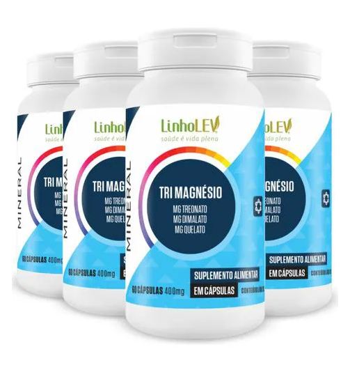 Linho Lev Kit 4 Tri Magnesio 60 Capsulas