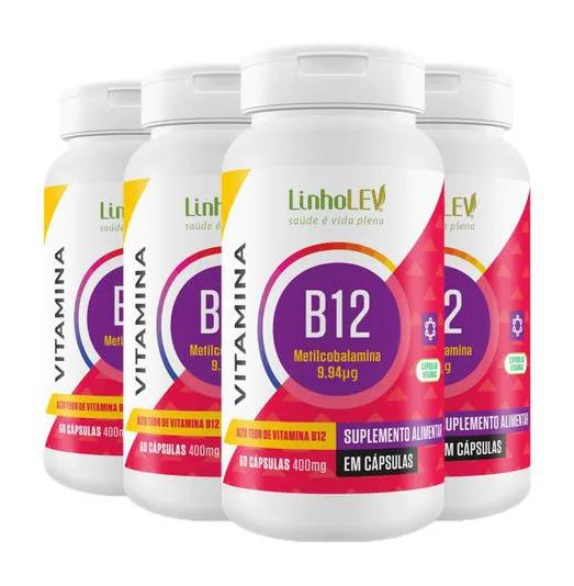 Pantynova Kit 4 Vitamina B12 Metilcobalamina 60 Capsulas - Linho Lev