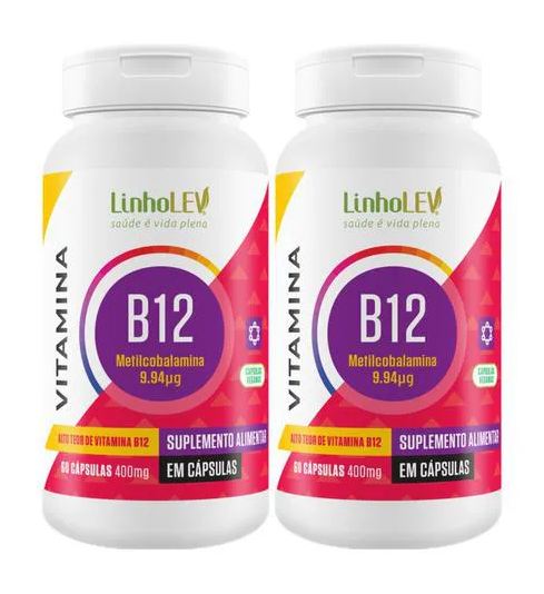 Pantynova Kit 2 Vitamina B12 Metilcobalamina 60 Capsulas - Linho Lev