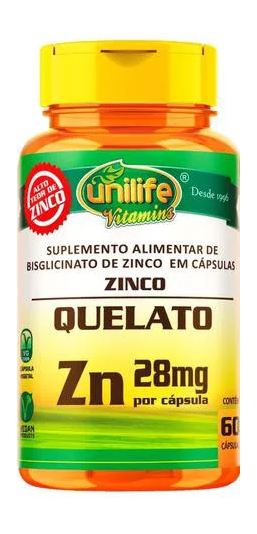 Unilife Zinco Quelato Original 60 cápsulas
