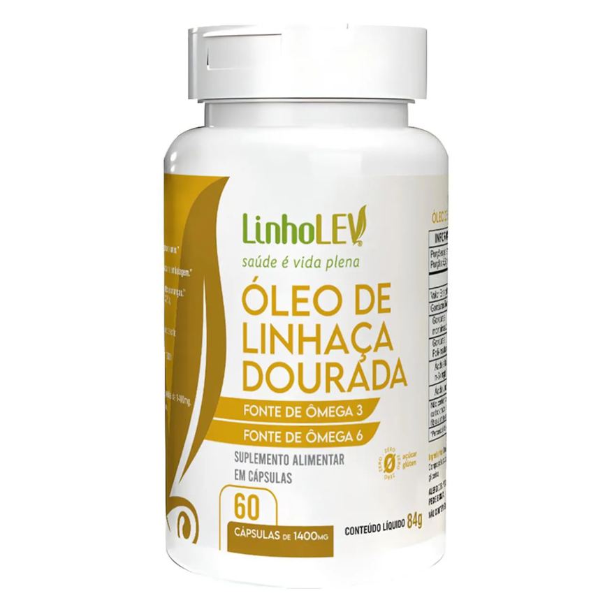 Linho Lev Linhaça Dourada Ômega 3, 6 e 9 1000mg 60 cápsulas