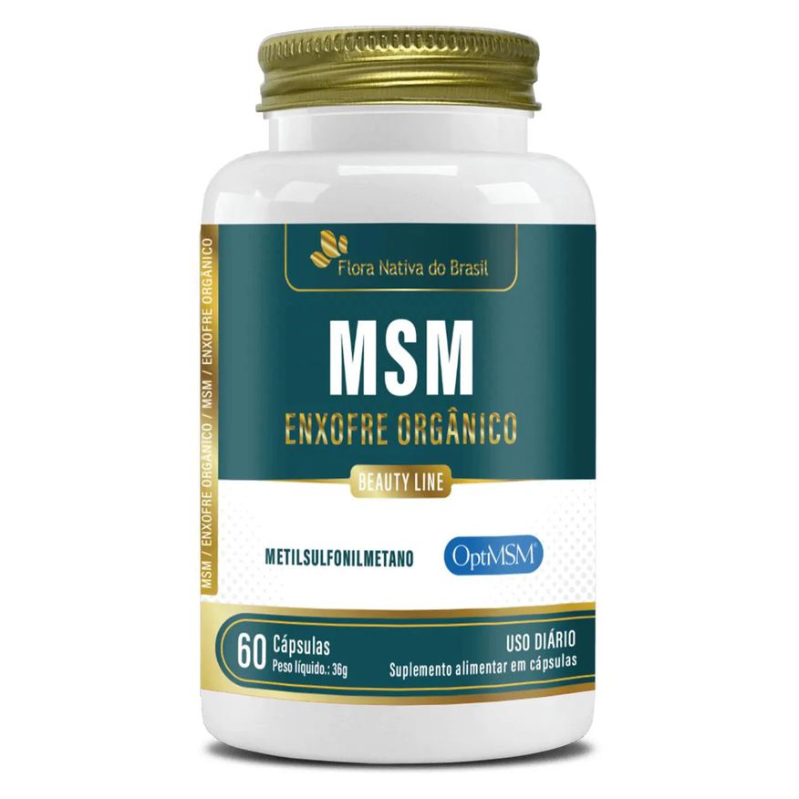 Flora Nativa Do Brasil Enxofre Orgânico Msm 600mg 60 cápsulas - Flora Nativa