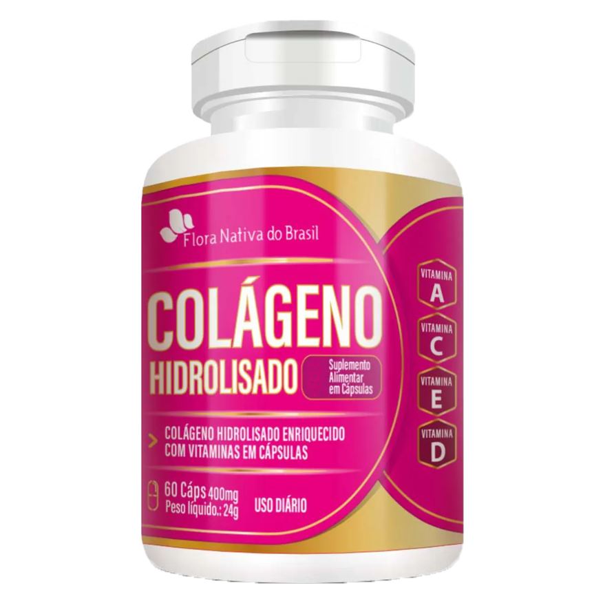 Flora Nativa Do Brasil Colágeno Hidrolisado 400mg 60 cápsulas - Flora Nativa