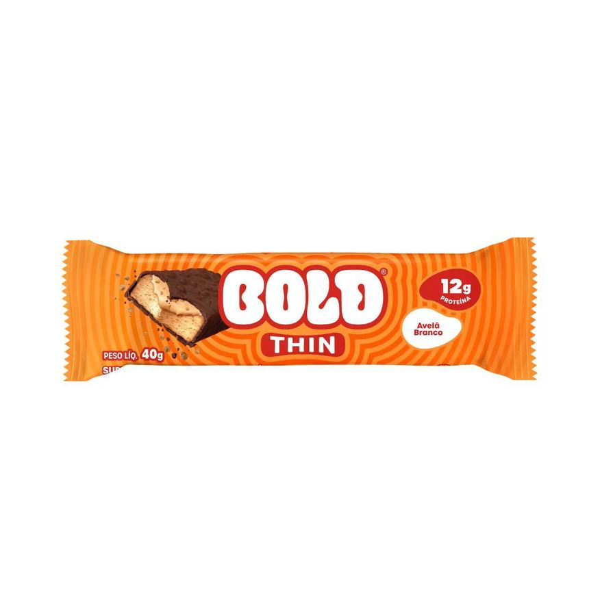 Bold Barra de Proteína Thin Avelã Branco 40g