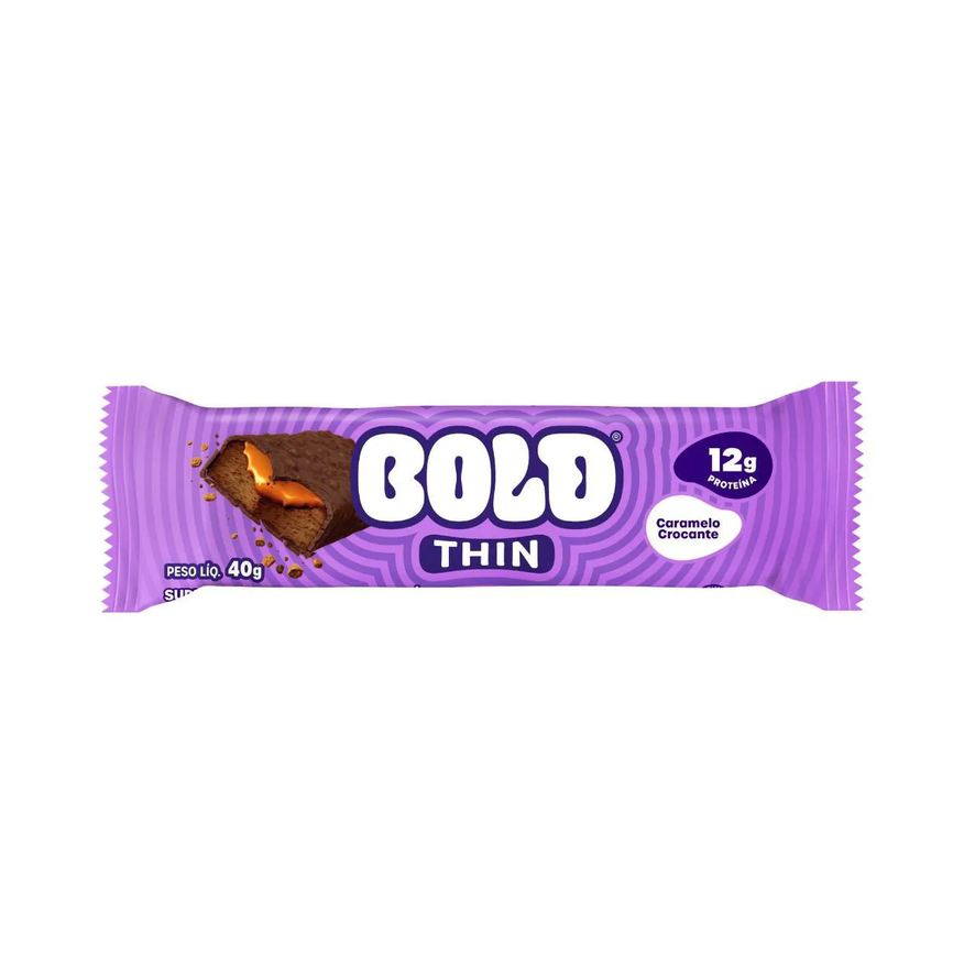 Bold Barra de Proteína Thin Caramelo Crocante 40g