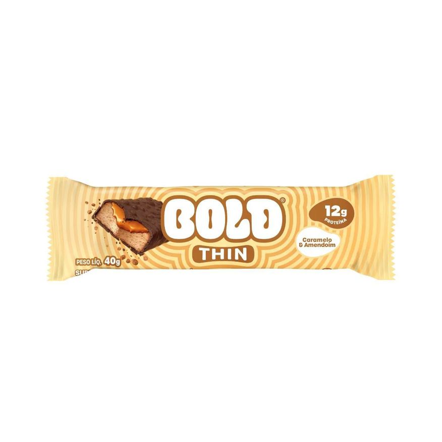 Bold Barra de Proteína Thin Caramelo & Amendoim 40g