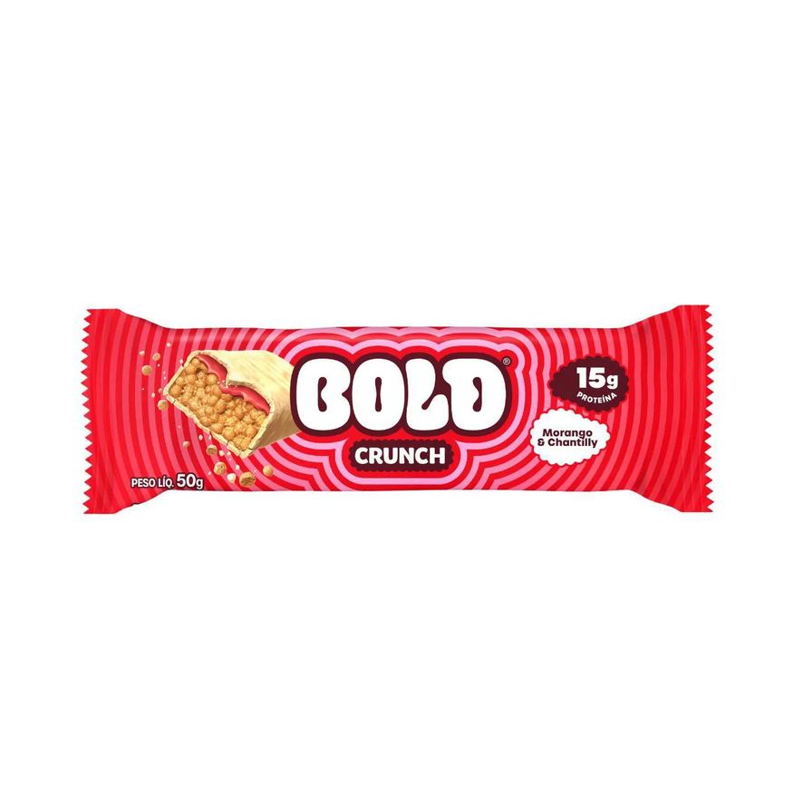 Bold Barra de Proteína Crunch Morango & Chantilly 50g