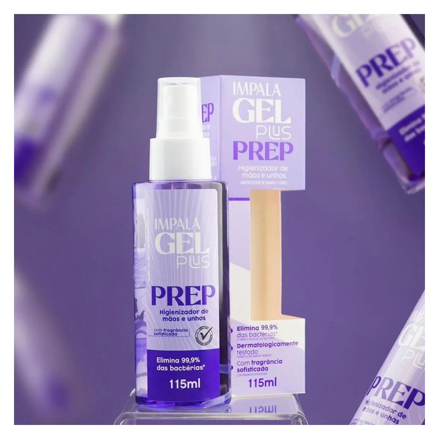 Higienizador Spray Prep Mãos Unhas Gel Plus Impala 115ml
