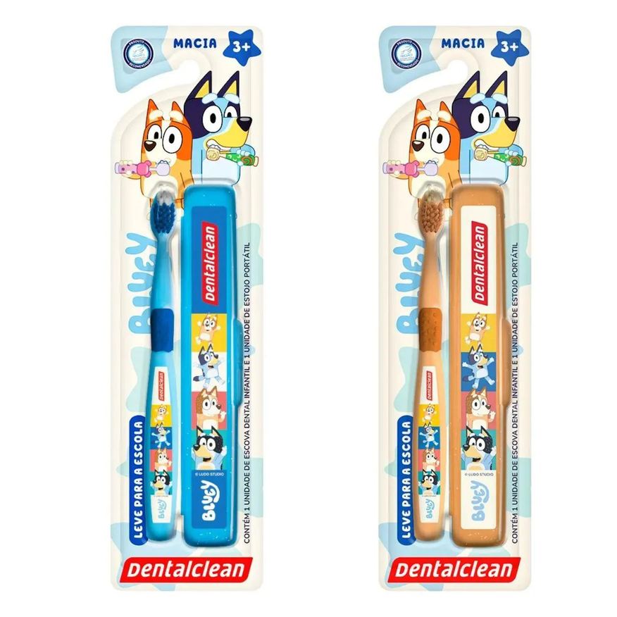 Dentalclean Escova de Dente com Estojo Bluey Escolar