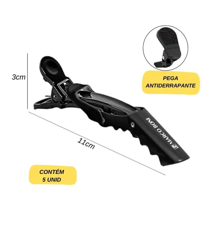 Marco Boni Clips Crocodilo para Cabelo com 5 unidades 8218