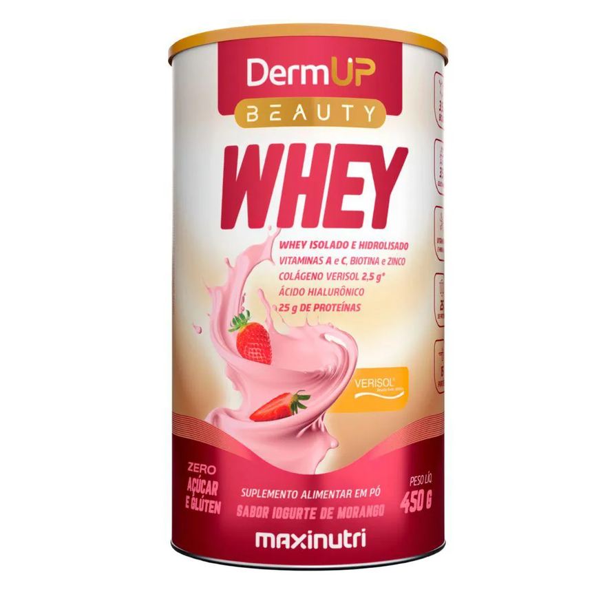 Maxinutri Dermup Beauty Whey 450g - Iogurte de Morango