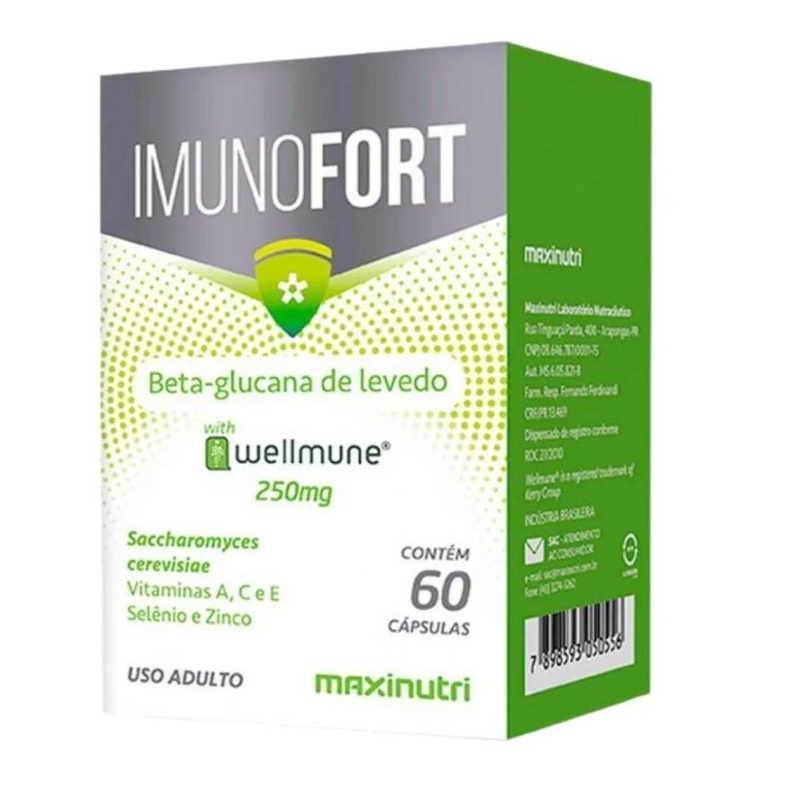 Maxinutri Imunofort (wellmune + Vitaminas A, C, E, Zinco e Selênio) 60 cápsulas