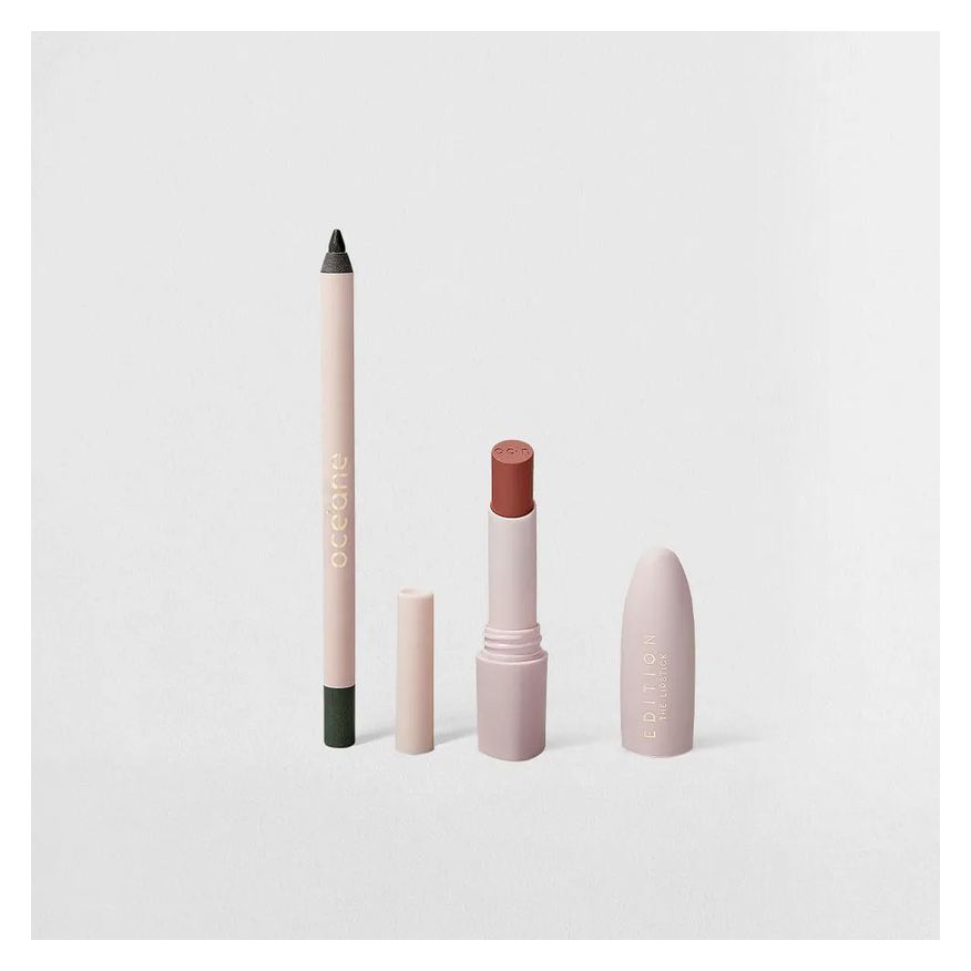 OCéANE KIT LáPIS PARA OLHOS VERDE + BATOM NUDE EDITION (2 PRODUTOS)