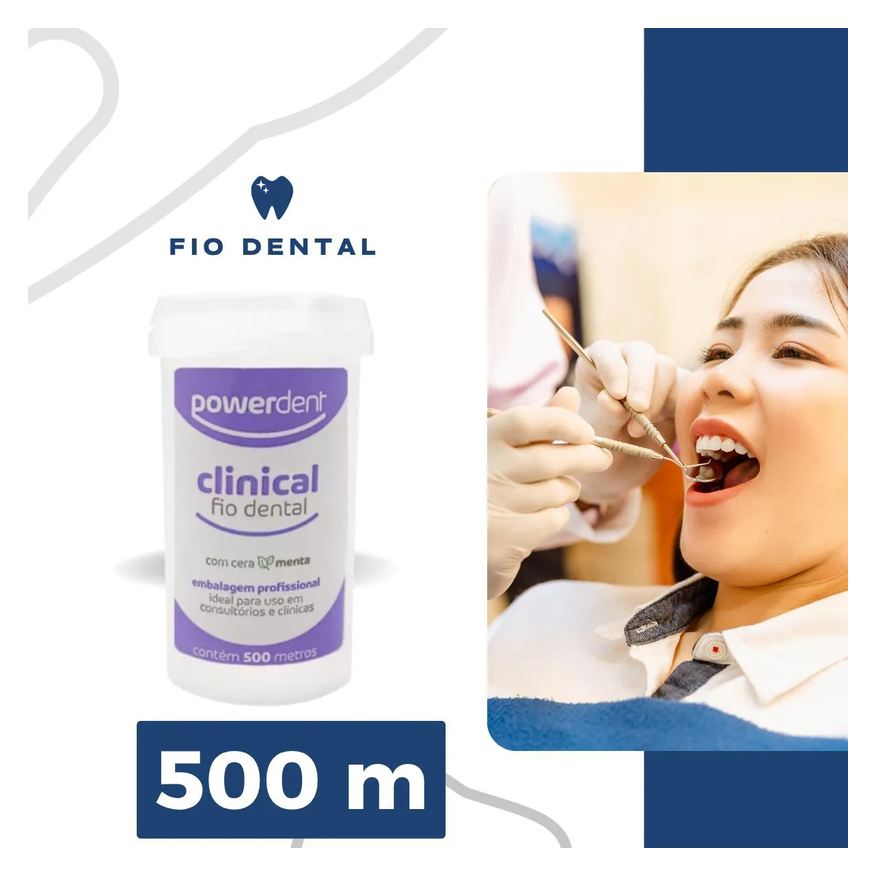 Dental Fio Sabor Menta Clinical 500 M Econômico Powerdent