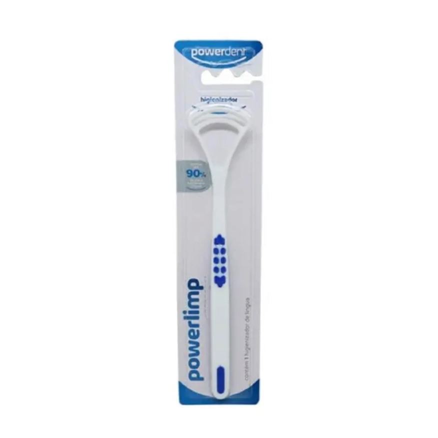 Raspador Limpador de Lingua Powerlimp Higiene Bucal Cores Azul