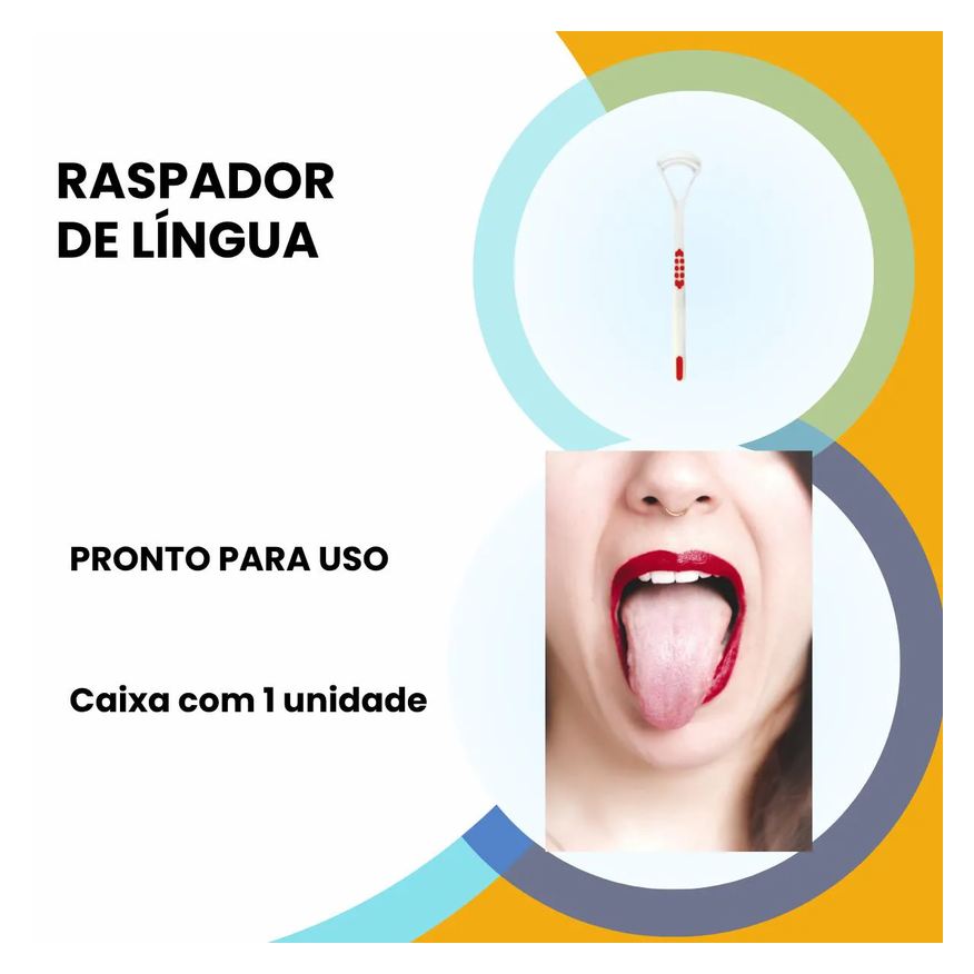Raspador Limpador de Lingua Powerlimp Higiene Bucal Cores Azul
