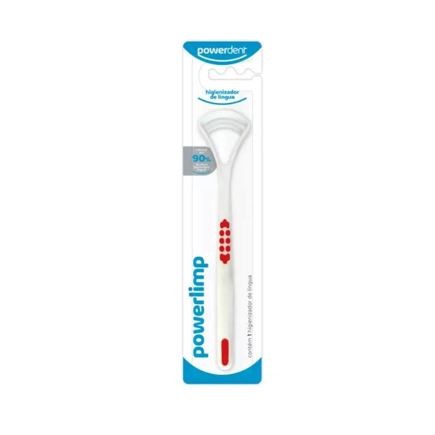 Raspador Limpador de Lingua Powerlimp Higiene Bucal Cores Vermelho