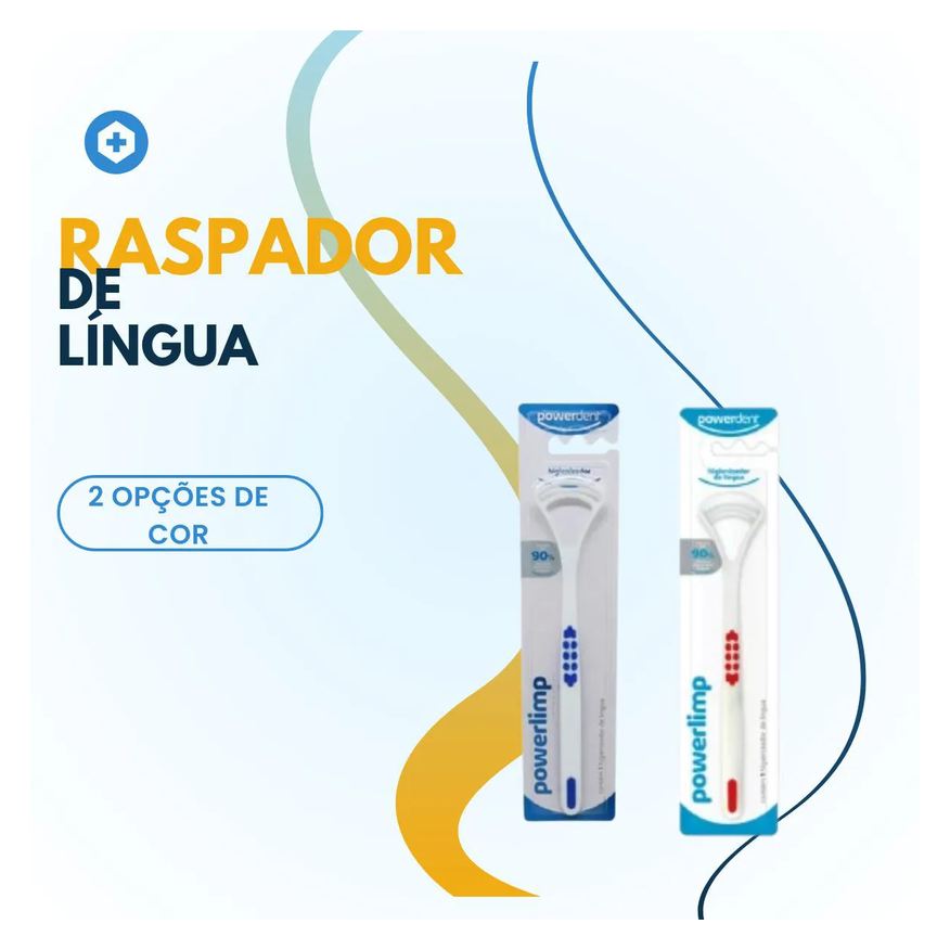 Raspador Limpador de Lingua Powerlimp Higiene Bucal Cores Vermelho