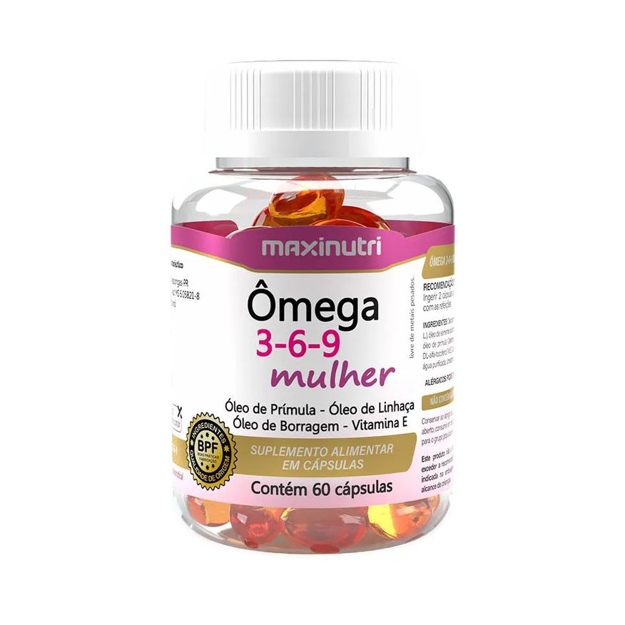Maxinutri Ômega 3 6 9 Mulher - 60 cápsulas