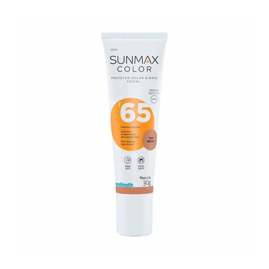 Megalabs Protetor Solar Facial Sunmax Color Fps 65 Tom Médio 30g