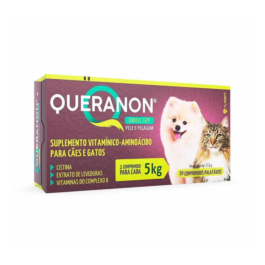 Avert Queranon Small Size - Cães E Gatos Até 5kg - 7,5g - 30 comprimidos