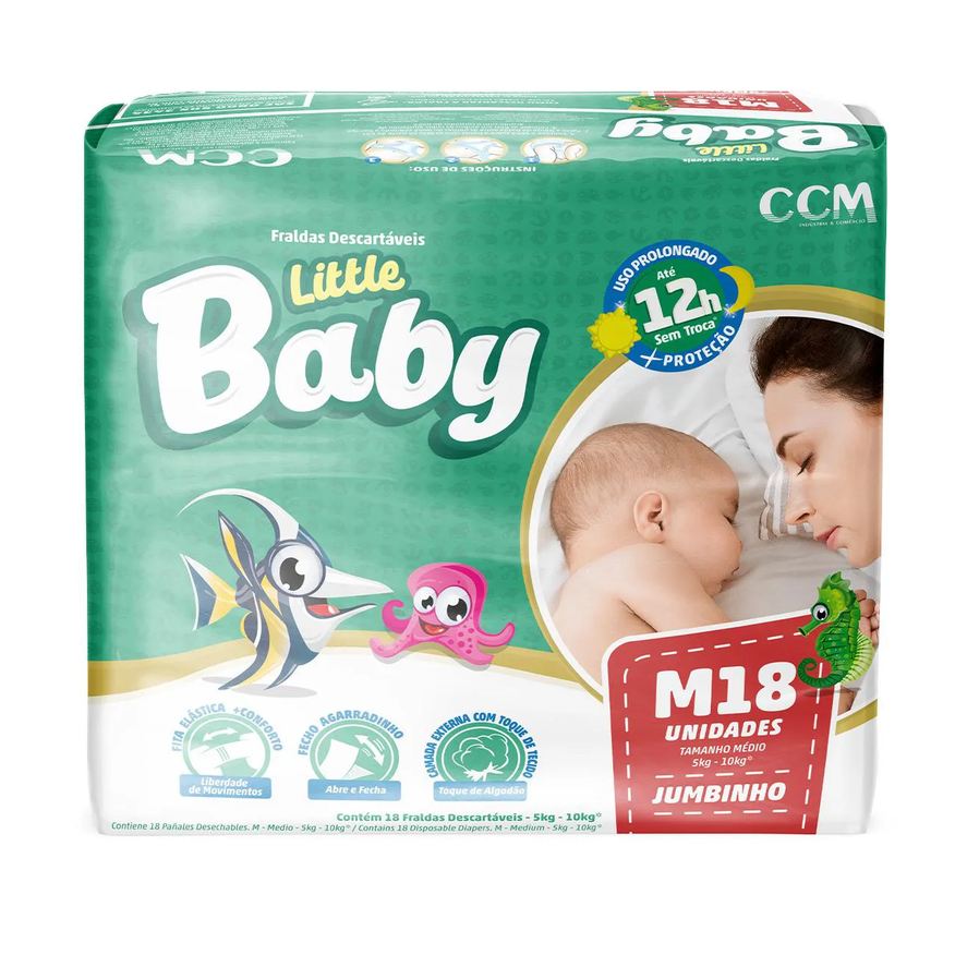 My Lady Fralda Descartável Little Baby Jumbinho M 18 unidades