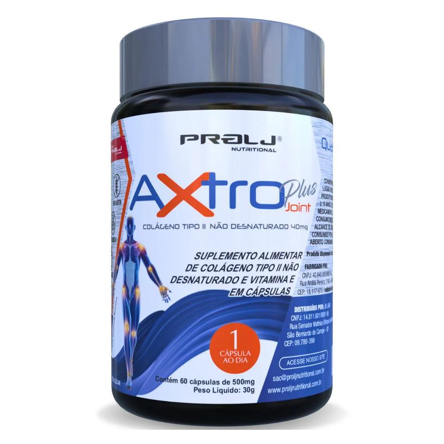 Prolj Axtro Plus Colágeno Tipo 2 com Vitamina e | 40mg 60 cápsulas Softgel | Nutritional