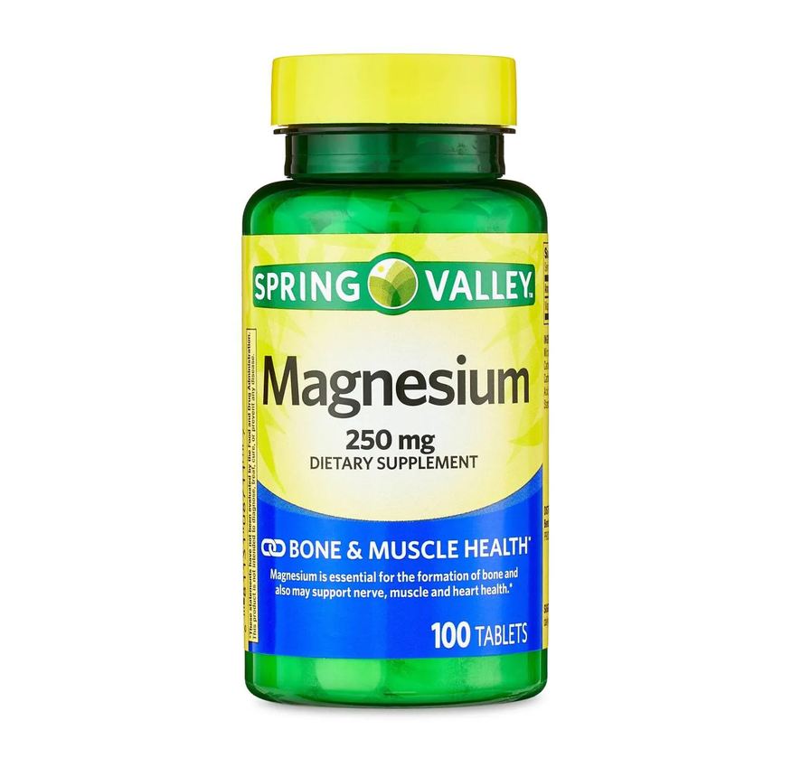 Spring Valley Magnésio Suplemento, 250mg, 100 comprimidos