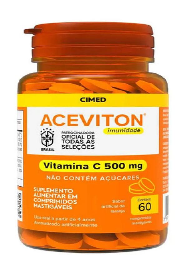 Aceviton Vitamina C Imunidade 500mg 60 comprimidos Mastigáveis
