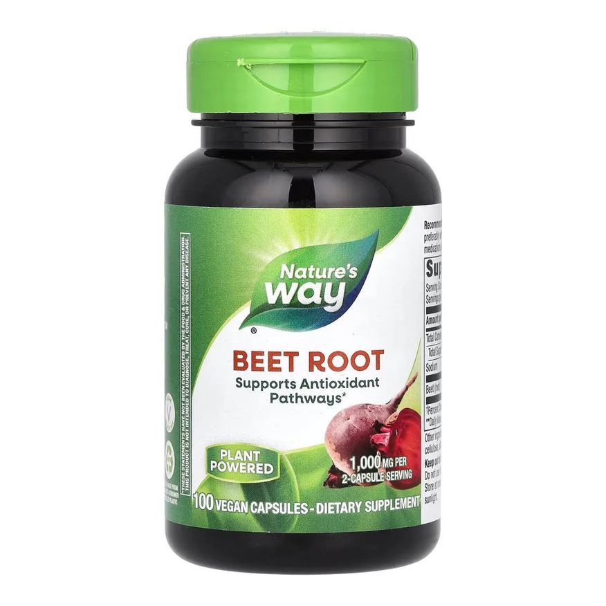 Natures Way Raiz de Beterraba 1000mg 100 Cápsulas Veganas (500mg Por Cápsula) - Nature's Way