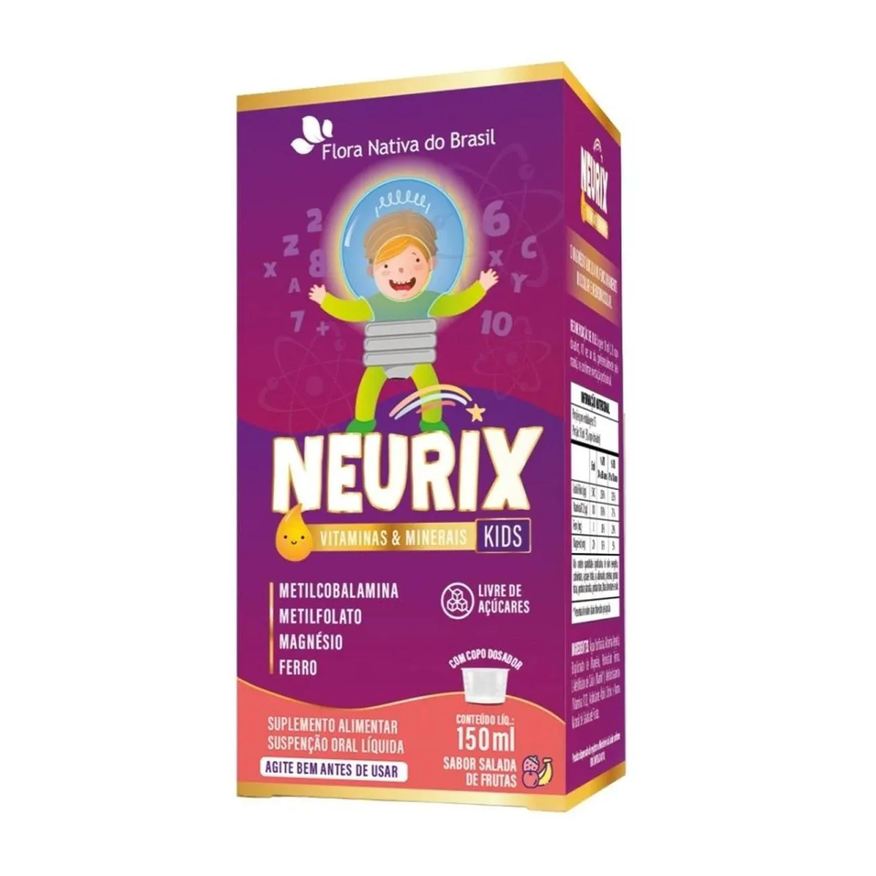 Flora Nativa do Brasil Neurix Kids Vitaminas e Minerais 150ml - Salada de Frutas