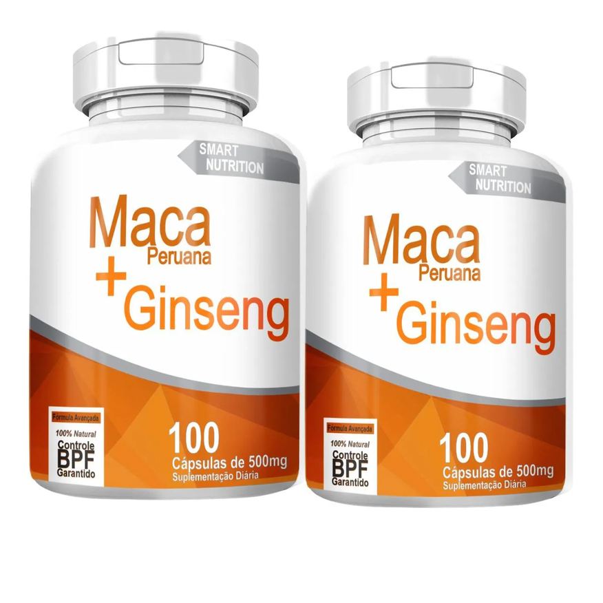 4Elementos Maca Peruana com Ginseng Kit com 2 Potes com Total de 200 Capsulas