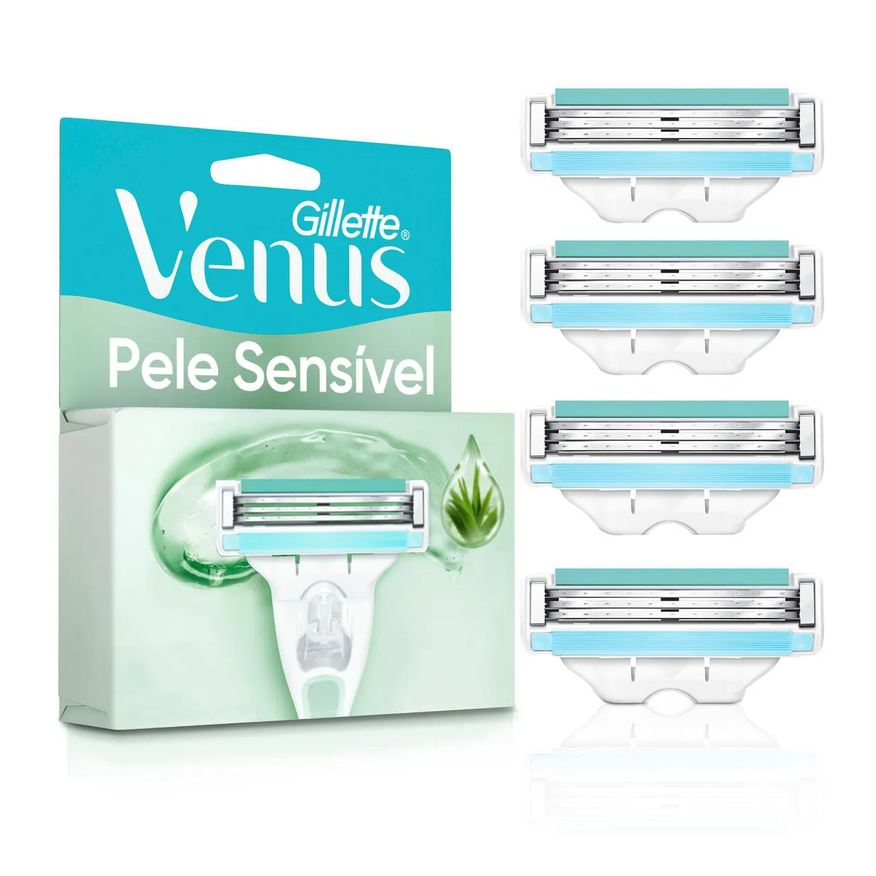 Gillette Carga para Aparelho de Depilar Venus Pele Sensível 4 unidades