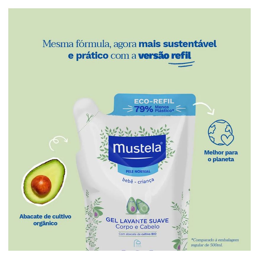 Mustela Refil Gel Lavante Suave Pele Normal 400ml