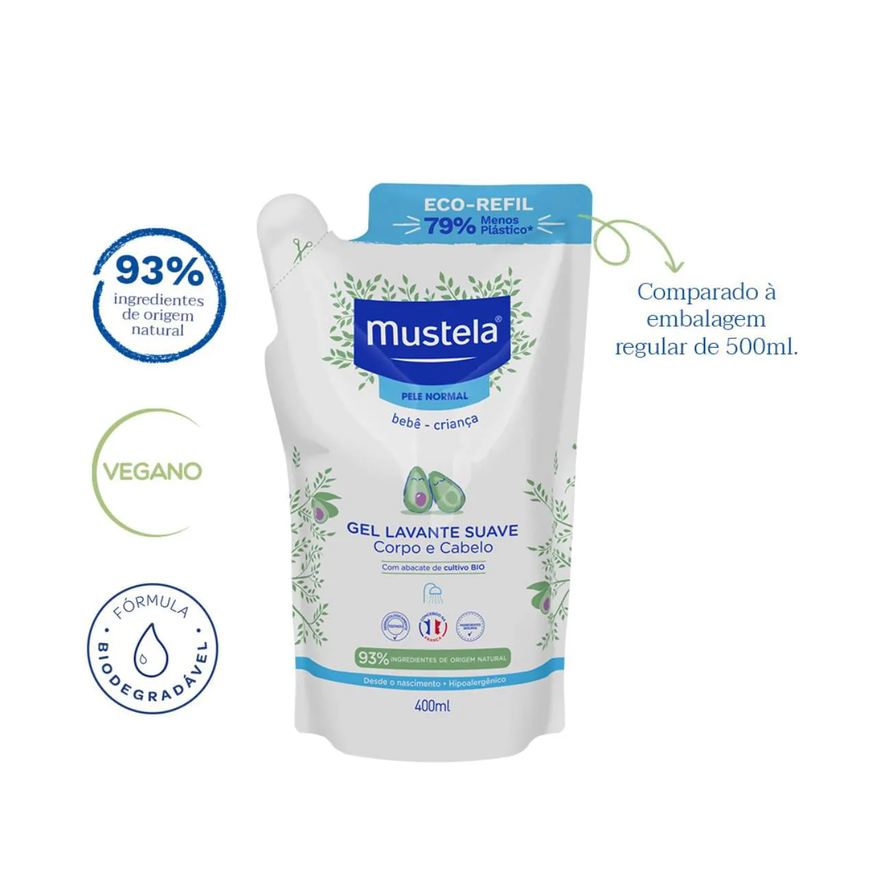 Mustela Refil Gel Lavante Suave Pele Normal 400ml