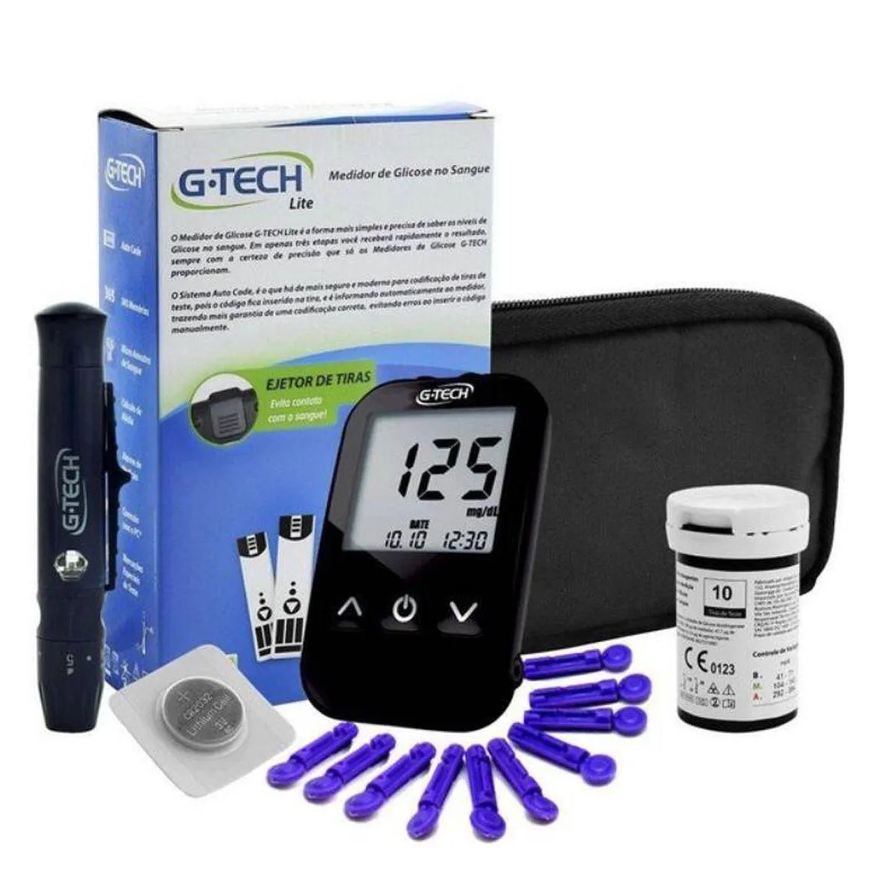 G-Tech Aparelho de Medir Glicose Lite Automático Digital