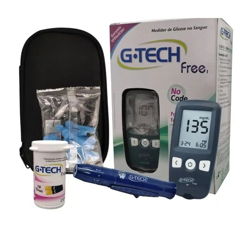 G-tech Kit Aparelho de Medir Glicemia Glicose Diabetes
