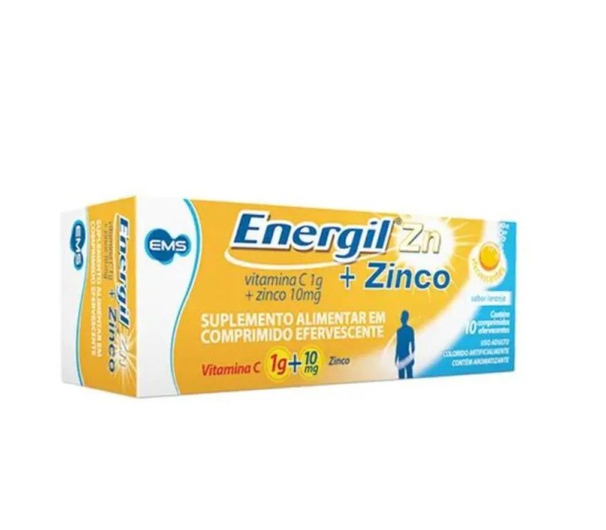 Ems Energil Zn Vitamina C + Zinco Suplemento Alimentar 10Cpr Efervescentes