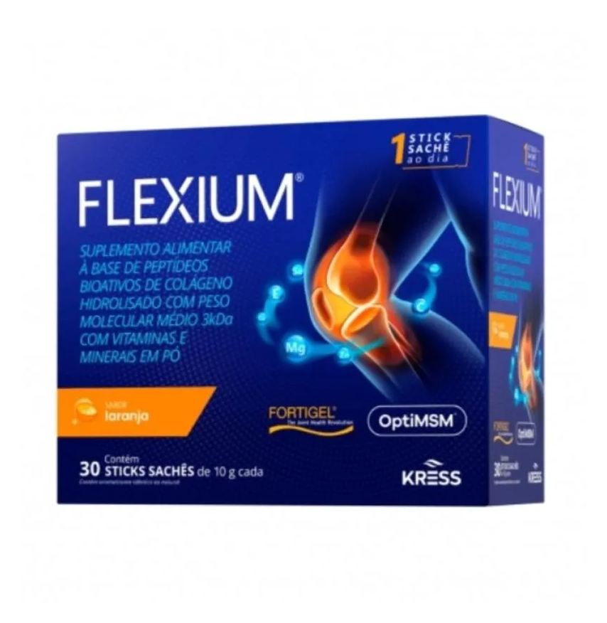 Kress Flexium Suplemento Alimentar Colágeno Laranja 30Sachês