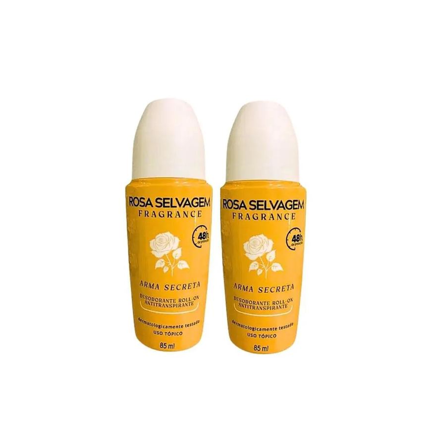 Rosa Selvagem Kit 2 Desodorante Roll On Arma Secreta 85ml