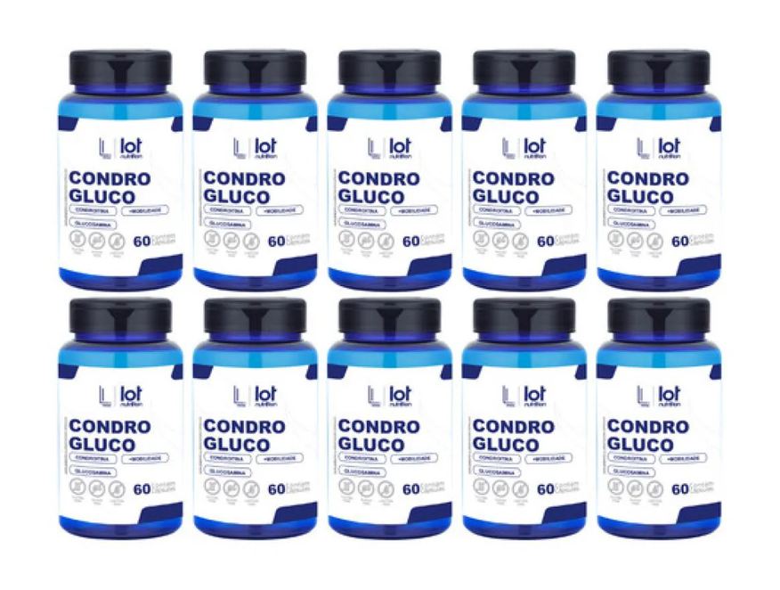 Lot Nutrition Kit 10un Condrogluco 60 cápsulas sem Sabor