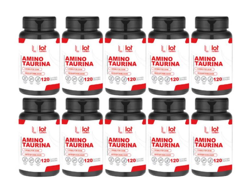 Lot Nutrition Kit 10un Taurina 1000mg 120 cápsulas sem Sabor