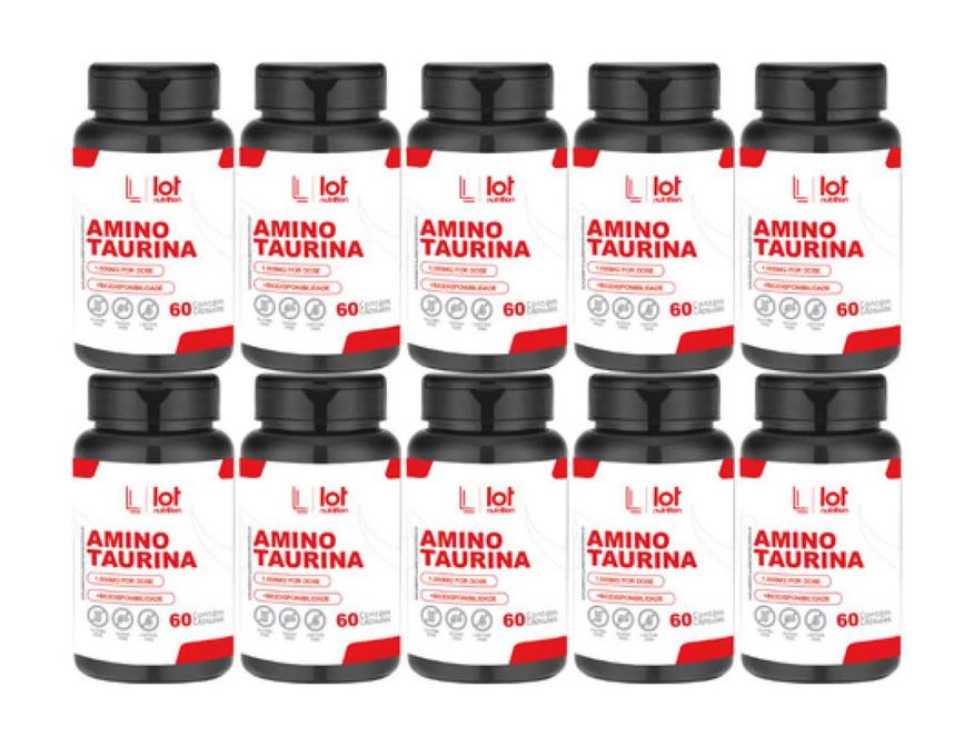 Lot Nutrition Kit 10un Taurina 1000mg 60 cápsulas sem Sabor