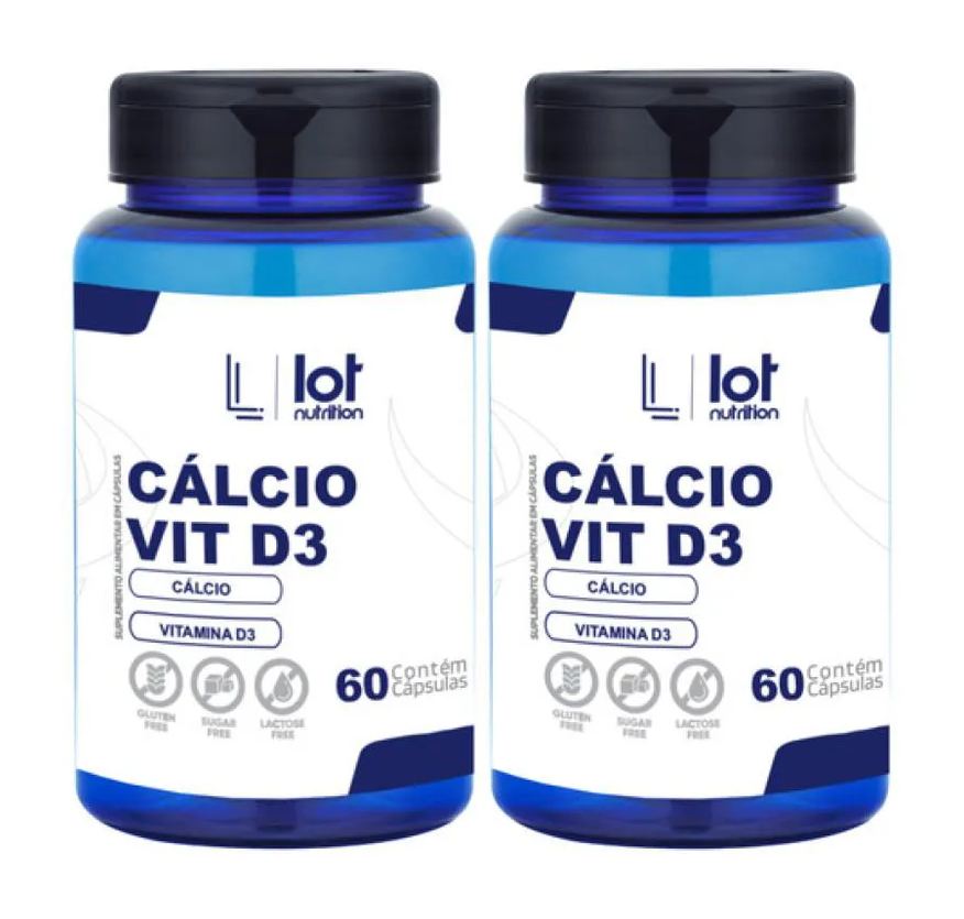 Lot Nutrition Kit 2un Cálcio 600mg Vit D3 2.000ui 60 cápsulas sem Sabor