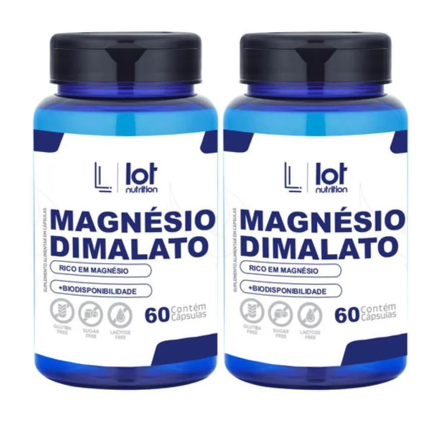 Lot Nutrition Kit 2un Magnésio Dimalato 600mg 60 cápsulas sem Sabor