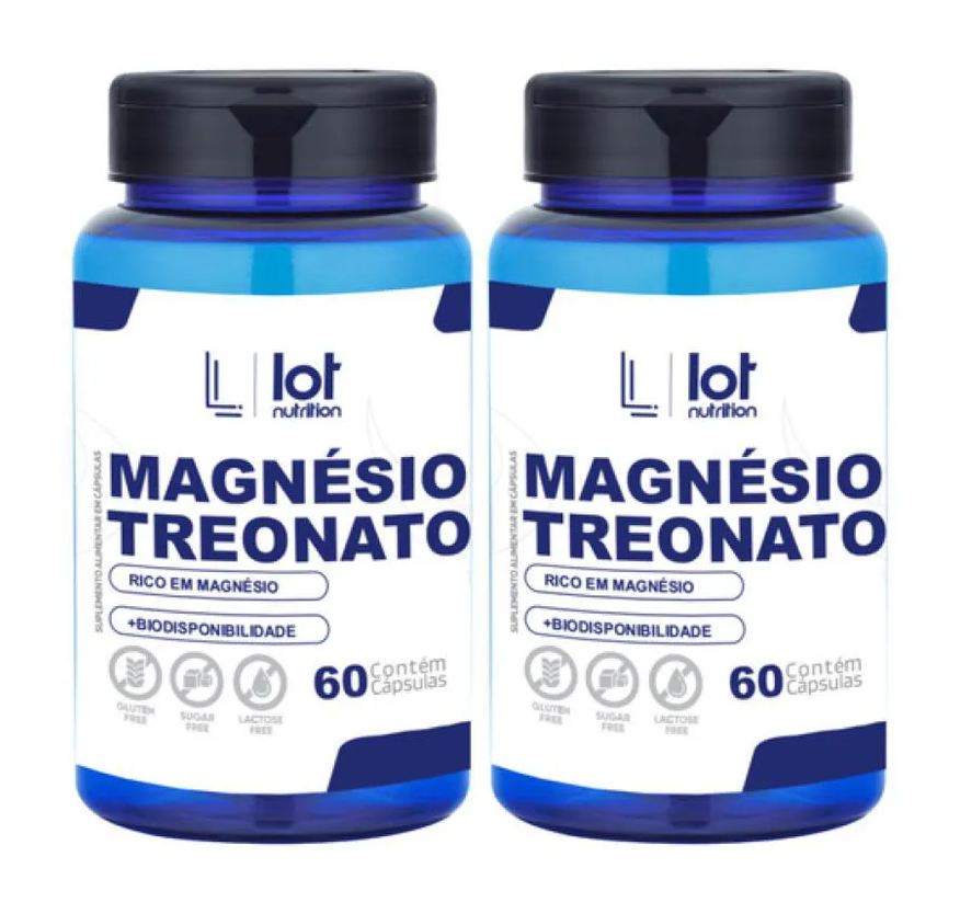 Lot Nutrition Kit 2un Magnésio Treonato 450mg 60 cápsulas sem Sabor