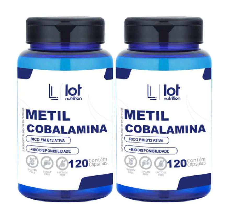 Lot Nutrition Kit 2un Metilcobalamina 120 cápsulas B12 sem Sabor