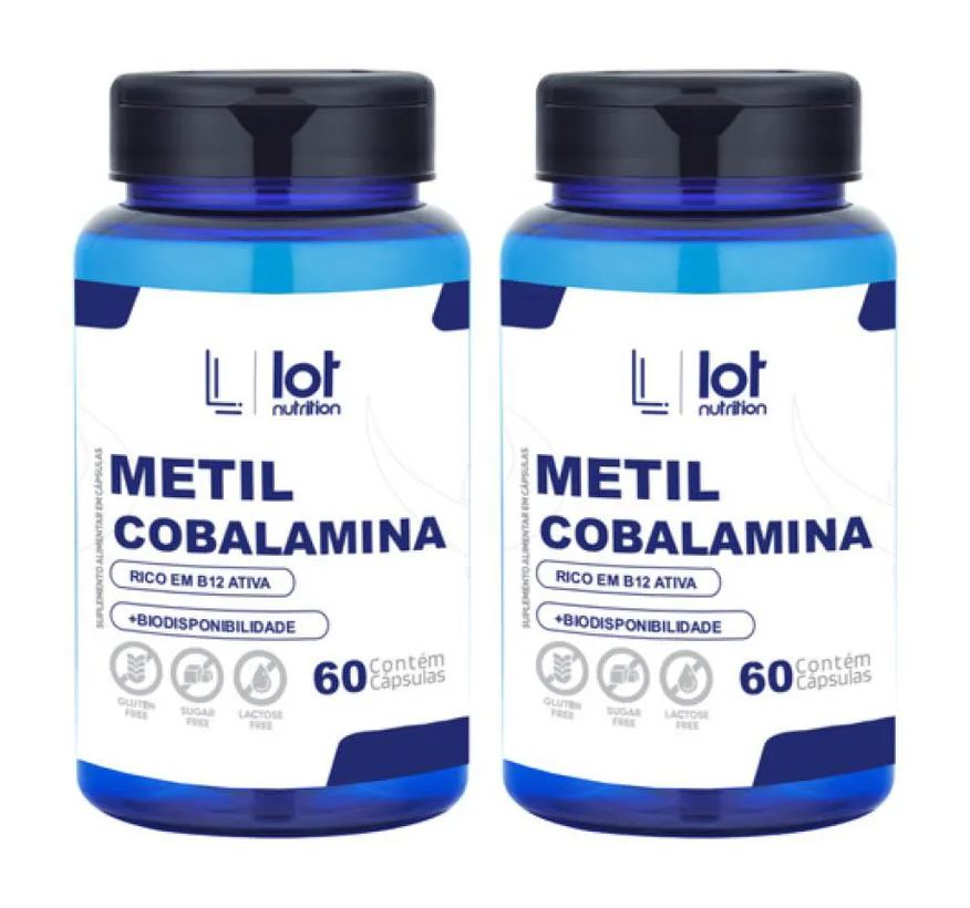 Lot Nutrition Kit 2un Metilcobalamina 60 cápsulas B12 sem Sabor