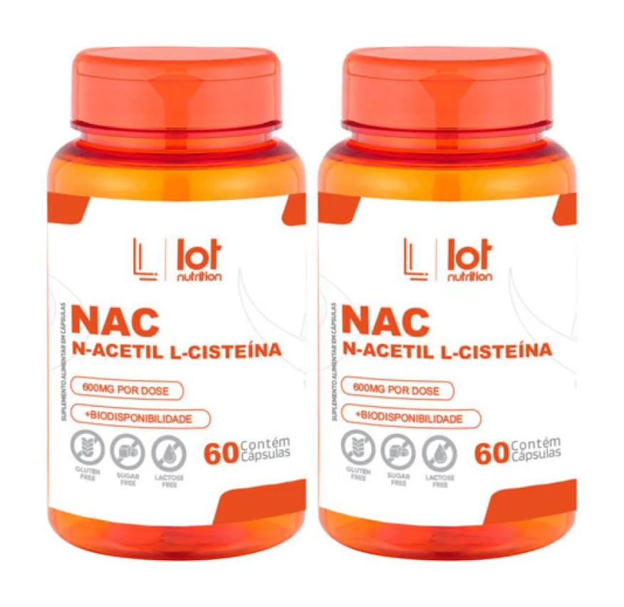 Lot Nutrition Kit 2un Nac 600mg 60 cápsulas Detox sem Sabor