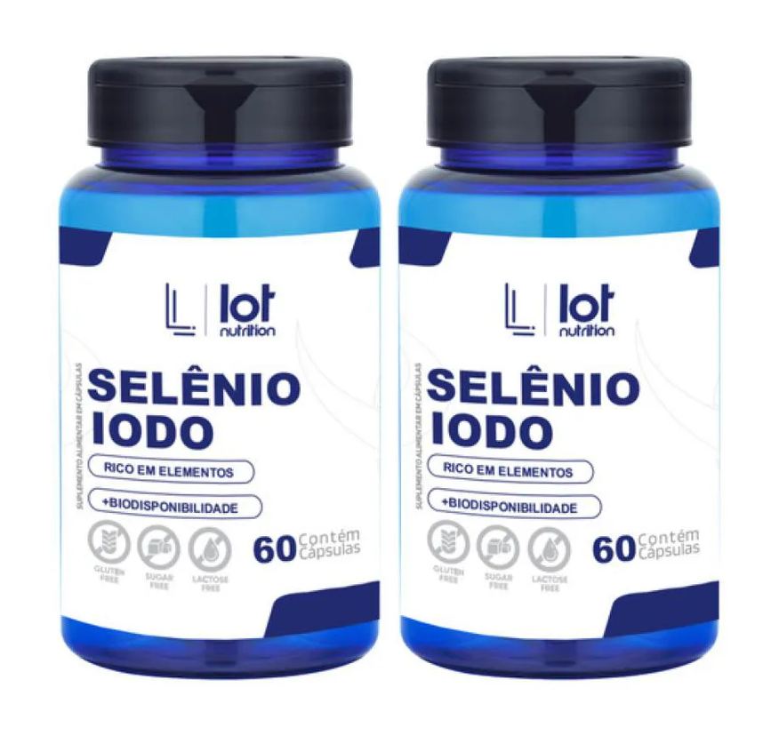 Lot Nutrition Kit 2un Selênio 300mcg + Iodo 900mcg 60 cápsulas sem Sabor
